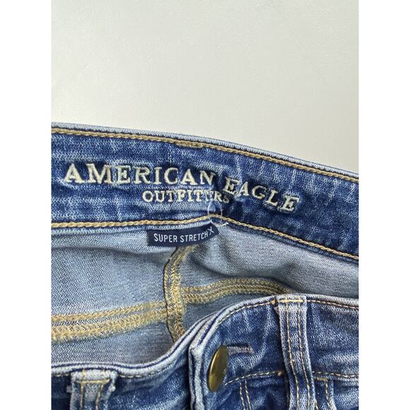 American Eagle Womens Stretch High Rise Distressed Blue Jegging Size 00 (1086) - Picture 14 of 16